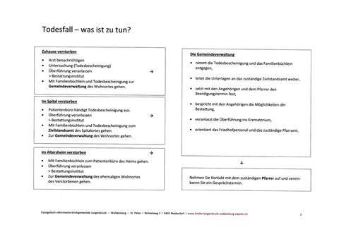 Wegleitung Todesfall 2 Wegleitung Todesfall 2