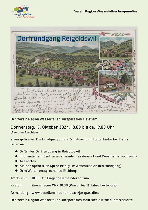 Flyer - Dorfrundgang Reigoldswil