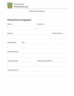 Wohnsitzbestätigung Formular